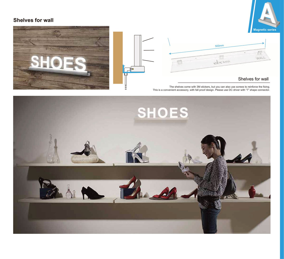 transparent shelf series for wall and glass