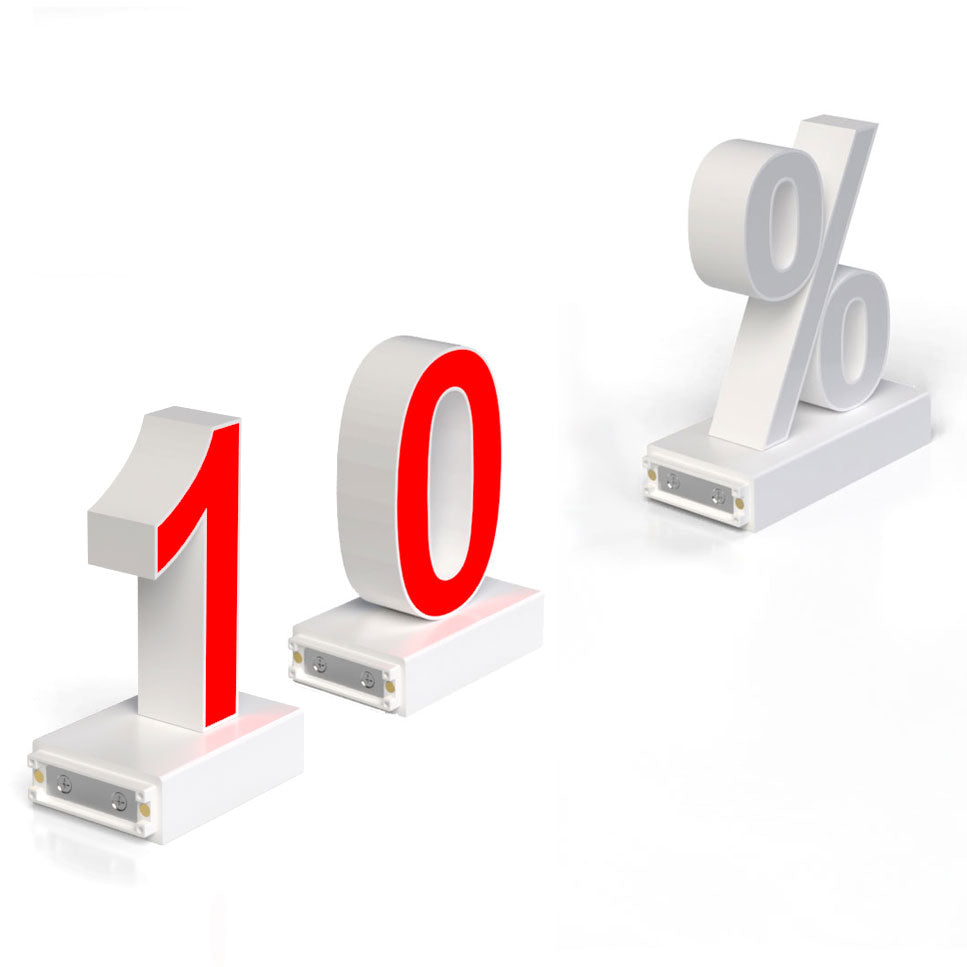 Rechargeable Red Numbers H170mm